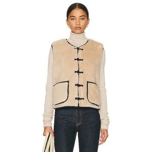 RE/DONE Knot Front Sherpa Vest Natural Off-White Large